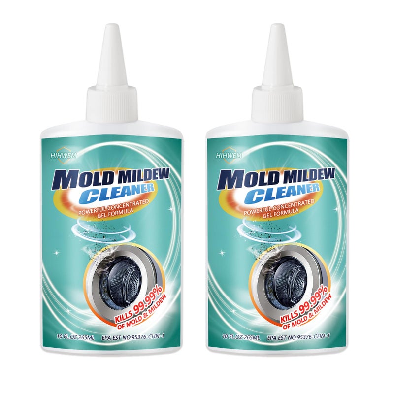 HIHWEM Mold Remover Gel,Household Mold Cleaner for Washing Machine,Refrigerator Strips,Grout Cleaner Best for Home Sink,Kitchen,Showers(2-Pack) - Image 1